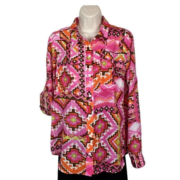 Jones New York Sport Button Down Blouse Size M - Picture 1 of 6